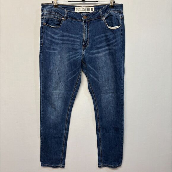 Barbell Apparel Men Slim Athletic Fit Jeans Size 36 Blue Denim D022 -1 - Picture 1 of 16